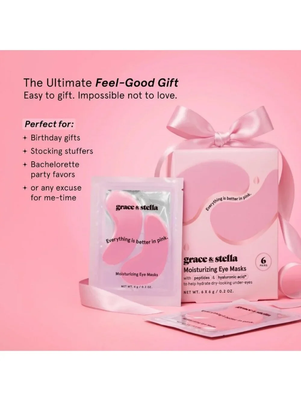 Vegan Under Eye Masks - Reduce Dark Circles & Puffiness - Self Care Gift Set (24